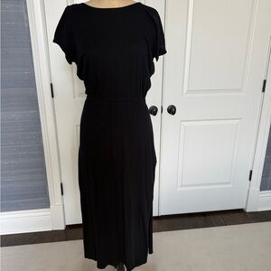 Sezane Open Back Midi Dress with Lace Detail. Size L